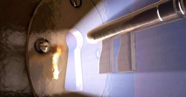 key entering door lock